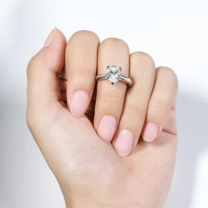 The Alice Pear Cut Solitaire Moissanite Ring - Solstice
