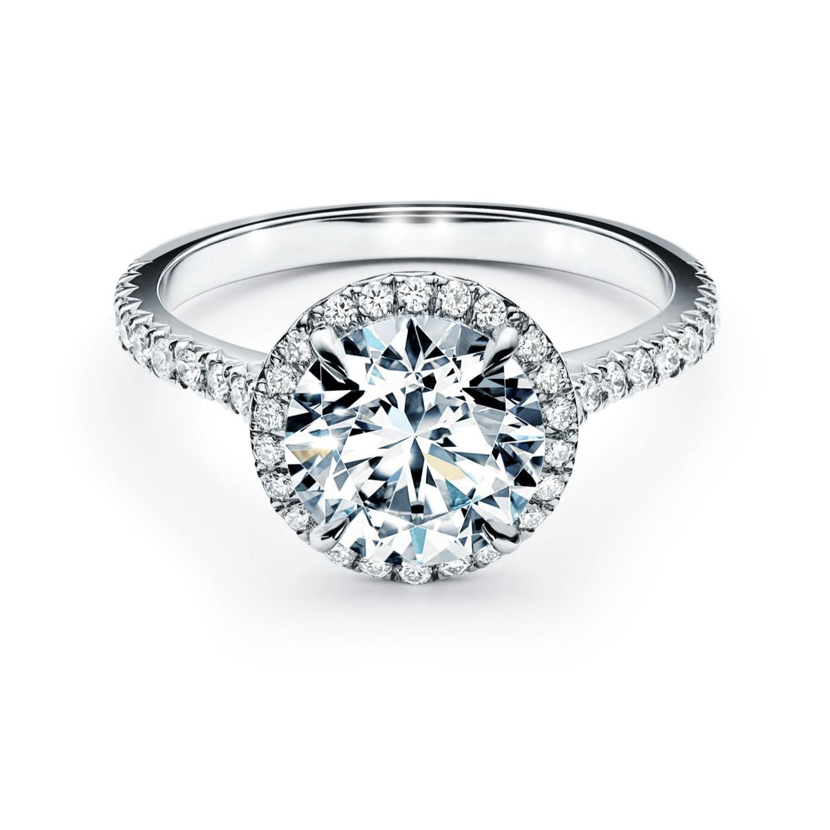 The Elizabeth Round Cut Halo Pave Moissanite Ring - Solstice