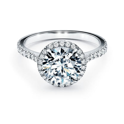 The Elizabeth Round Cut Halo Pave Moissanite Ring - Solstice
