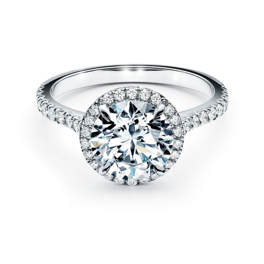 The Elizabeth Round Cut Halo Pave Moissanite Ring