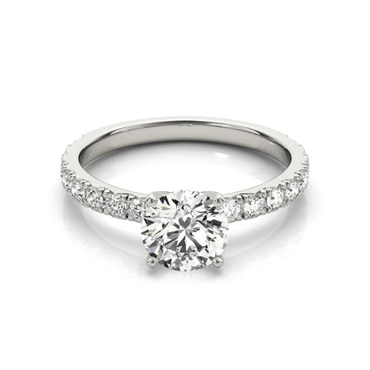 The Audrey Round Cut Solitaire Pave Moissanite Ring - Solstice