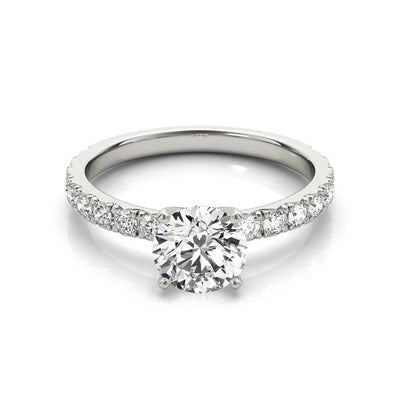 The Audrey Round Cut Solitaire Pave Moissanite Ring - Solstice