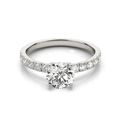 The Audrey Round Cut Solitaire Pave Moissanite Ring