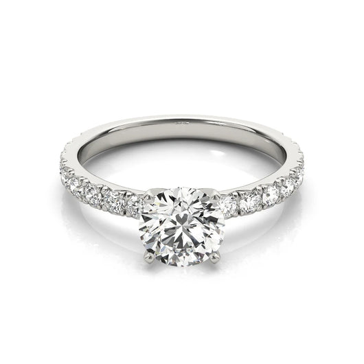 The Audrey Round Cut Solitaire Pave Moissanite Ring - Solstice