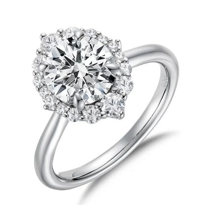 The Juliette Round Cut Halo Moissanite Ring - Solstice