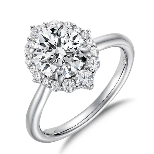 The Juliette Round Cut Halo Moissanite Ring