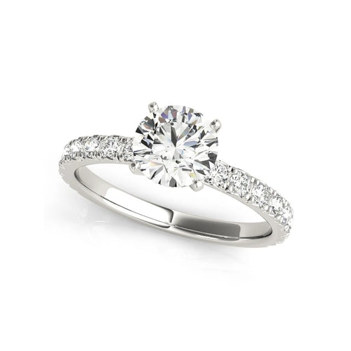 The Audrey Round Cut Solitaire Pave Moissanite Ring