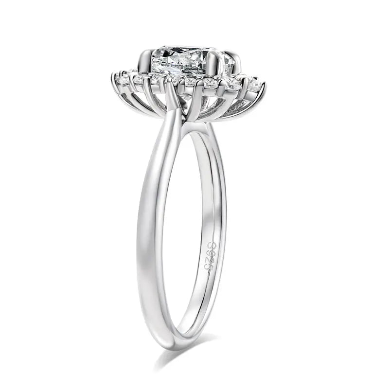 The Juliette Round Cut Halo Moissanite Ring - Solstice
