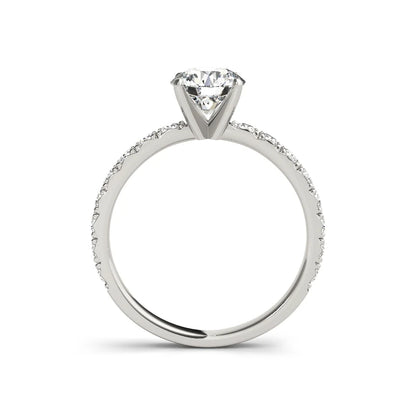 The Audrey Round Cut Solitaire Pave Moissanite Ring - Solstice
