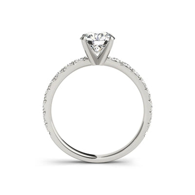 The Audrey Round Cut Solitaire Pave Moissanite Ring - Solstice
