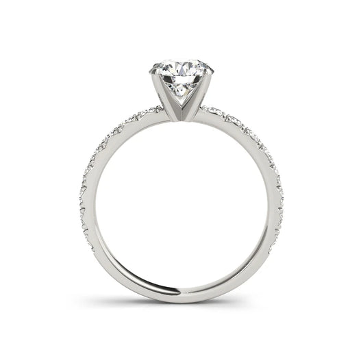 The Audrey Round Cut Solitaire Pave Moissanite Ring - Solstice