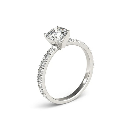 The Audrey Round Cut Solitaire Pave Moissanite Ring - Solstice