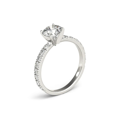 The Audrey Round Cut Solitaire Pave Moissanite Ring - Solstice