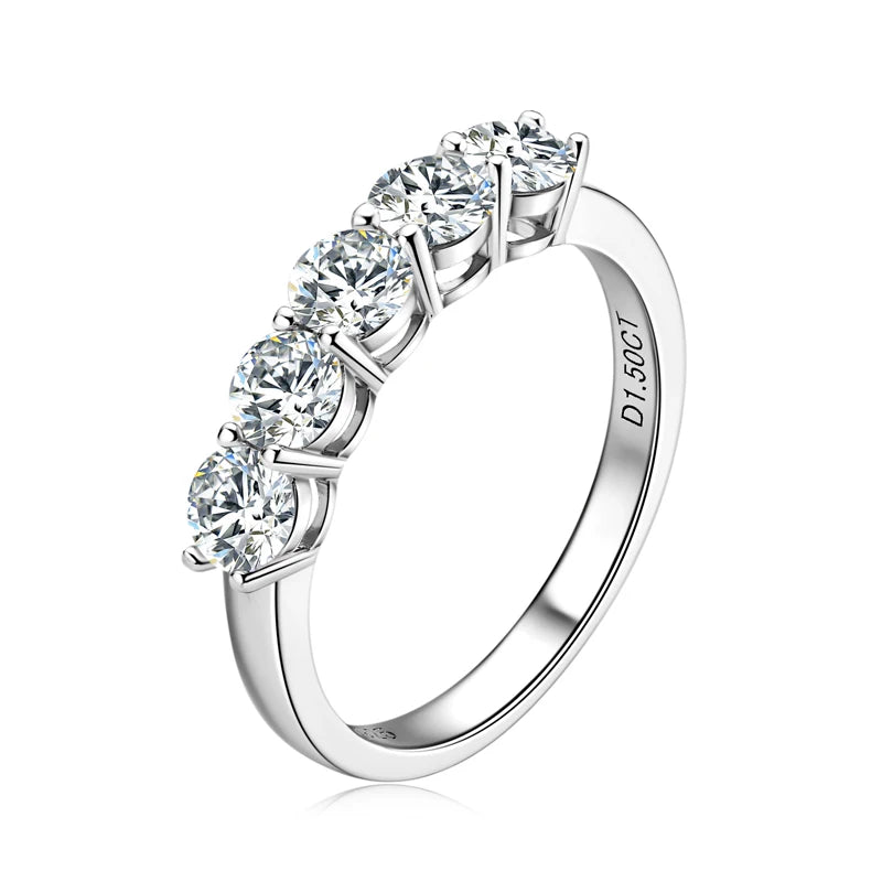 The Blaire 5-Stone Round Cut Moissanite Band - Solstice