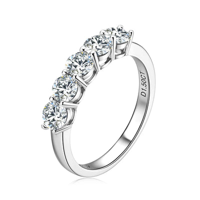The Blaire 5-Stone Round Cut Moissanite Band - Solstice