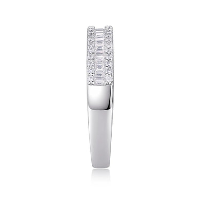 The Alexandra Emerald Cut Moissanite Half Eternity Band - Solstice
