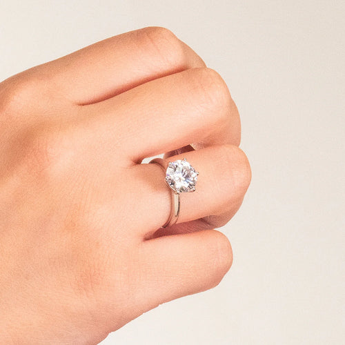 The Camille | Round Cut Moissanite Solitaire Engagement Ring