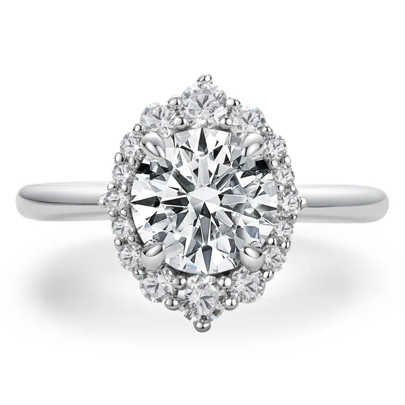 The Juliette Round Cut Halo Moissanite Ring - Solstice
