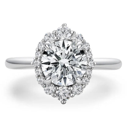 The Juliette Round Cut Halo Moissanite Ring - Solstice