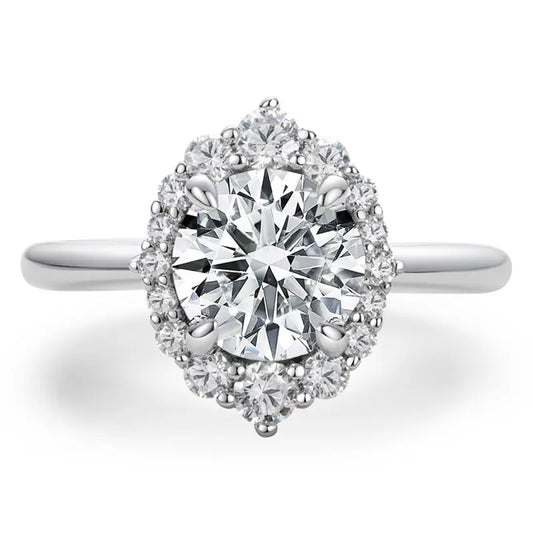 The Juliette Round Cut Halo Moissanite Ring