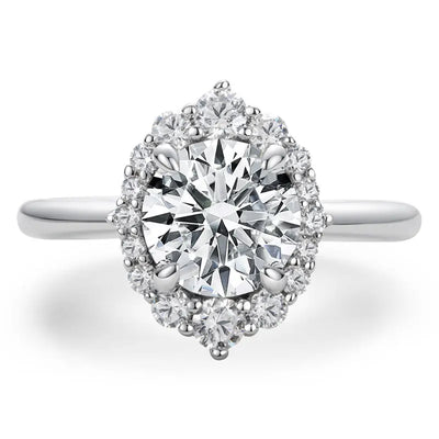 The Juliette Round Cut Halo Moissanite Ring - Solstice