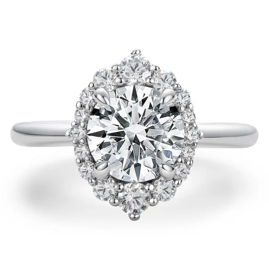 The Juliette Round Cut Halo Moissanite Ring - Solstice