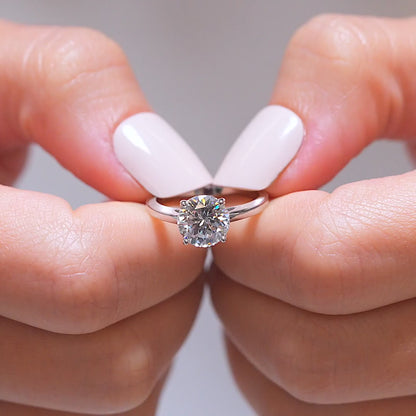 The Diana | Round Cut Moissanite Solitaire Engagement Ring