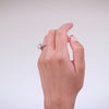 The Camille round cut moissanite solitaire engagement ring in white gold setting
