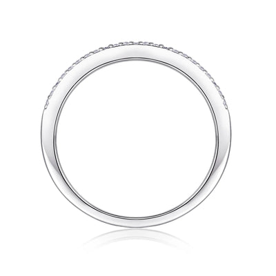 The Alexandra Emerald Cut Moissanite Half Eternity Band - Solstice