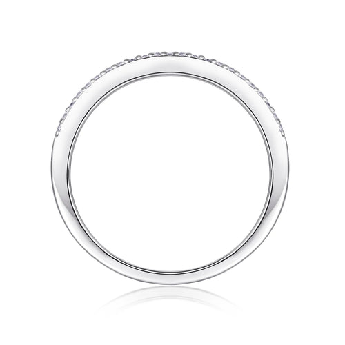 The Alexandra Emerald Cut Moissanite Half Eternity Band